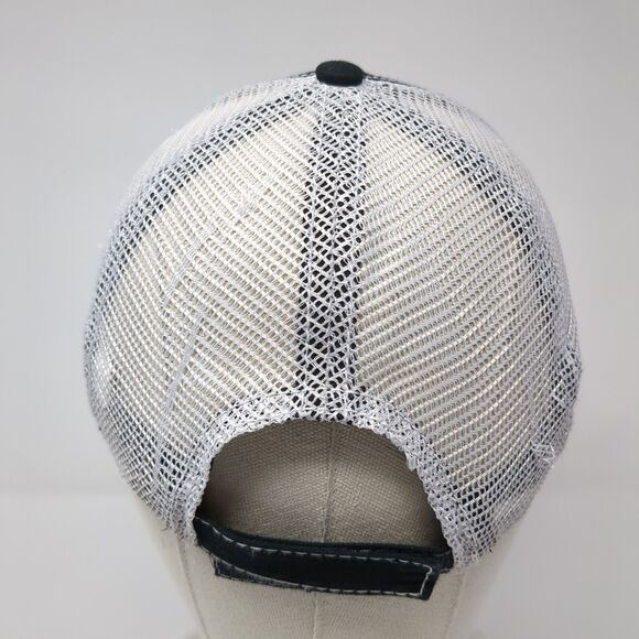 Unbranded Strapback Mesh Back Trucker Hat Black One Size 6 Panel Blank - Picture 5 of 8